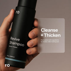 ro men's revive shampoo lather from the pump for invigorating scalp cleansing