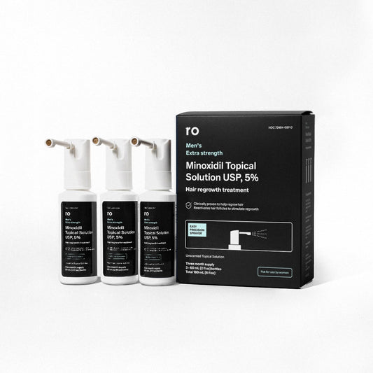 Ro Roman minoxidil spray bottle for convenient thinning hair treatment