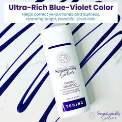 Shiny, luminous silver strands after using Robin Norwood's Sensationally Silver shampoo.