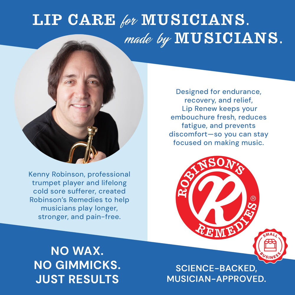 Robinson's Remedies Lip Renew Endurance close-up suggests reduced swelling during use.