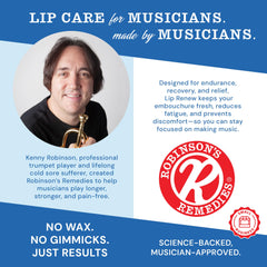 Robinson's Remedies Lip Renew Endurance close-up suggests reduced swelling during use.