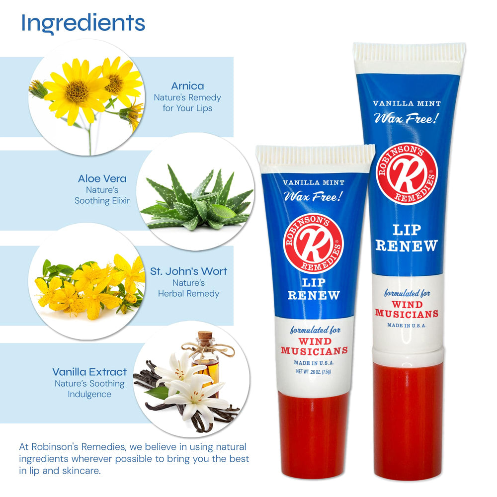 Robinson's Remedies Lip Renew Endurance slant-tip applicator ready for on-the-go performance.