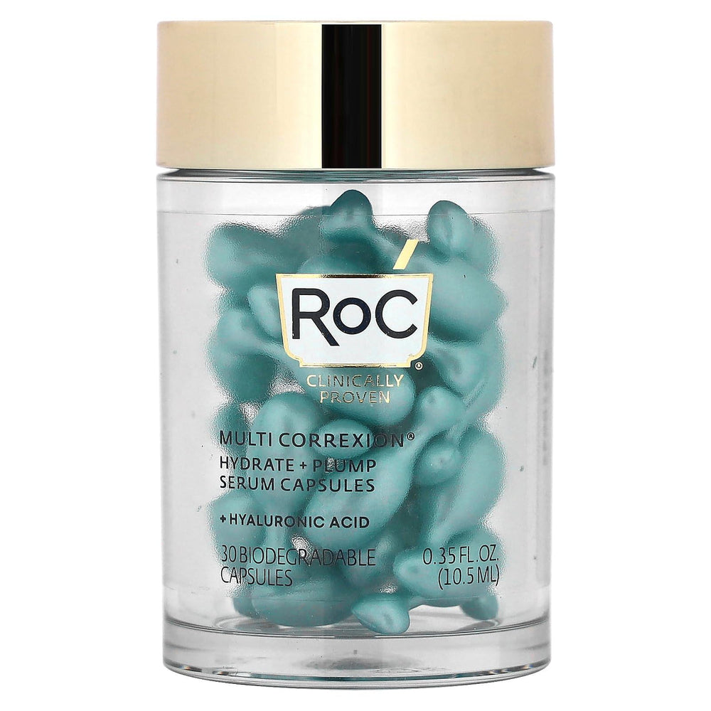 RoC CorreXion Hydrate Plump capsules in a jar for overnight plumping.