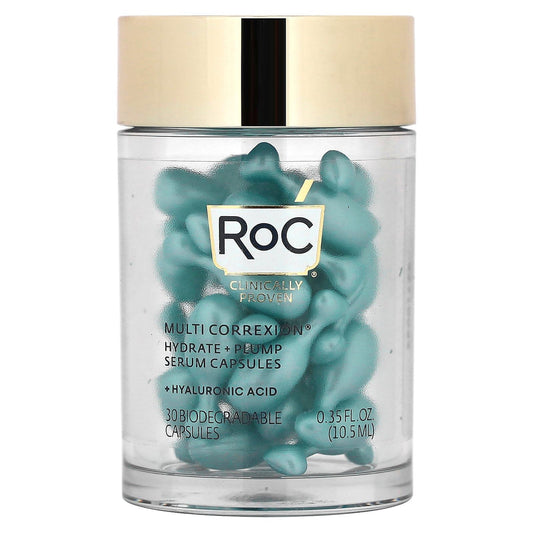 RoC CorreXion Hydrate Plump capsules in a jar for overnight plumping.