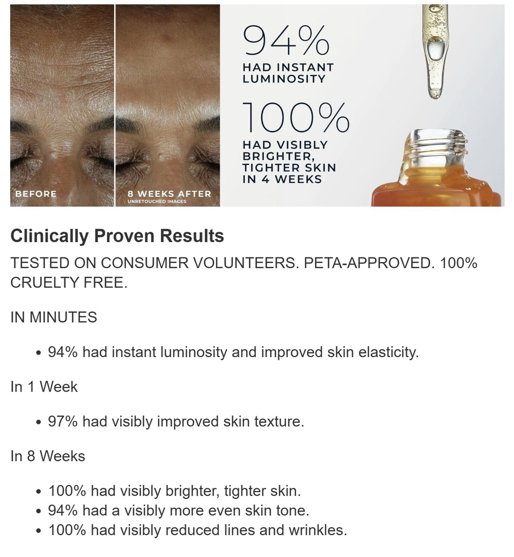 RoC brightening eye balm featuring vitamin C and peptides.