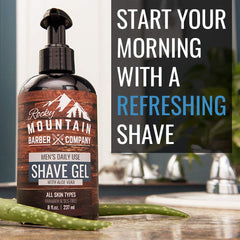 Rocky Mountain Barber Company clear gel glide provides a smooth shaving experience.