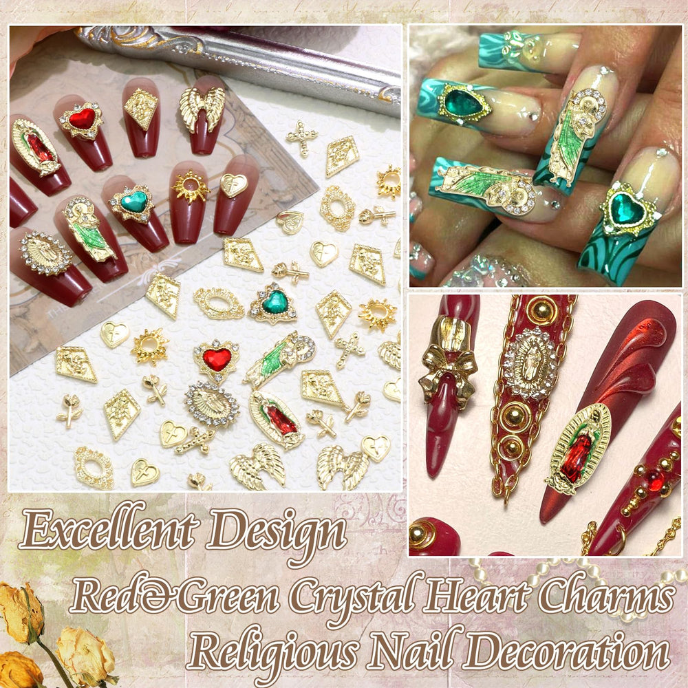 Rodaky gold nail charms with a metal cross for chic religious-inspired accents.