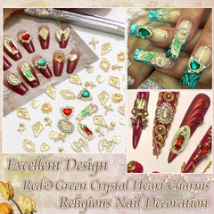 Rodaky gold nail charms with a metal cross for chic religious-inspired accents.
