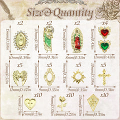 Rodaky gold nail charms with a rose motif for delicate floral shimmer on nails.