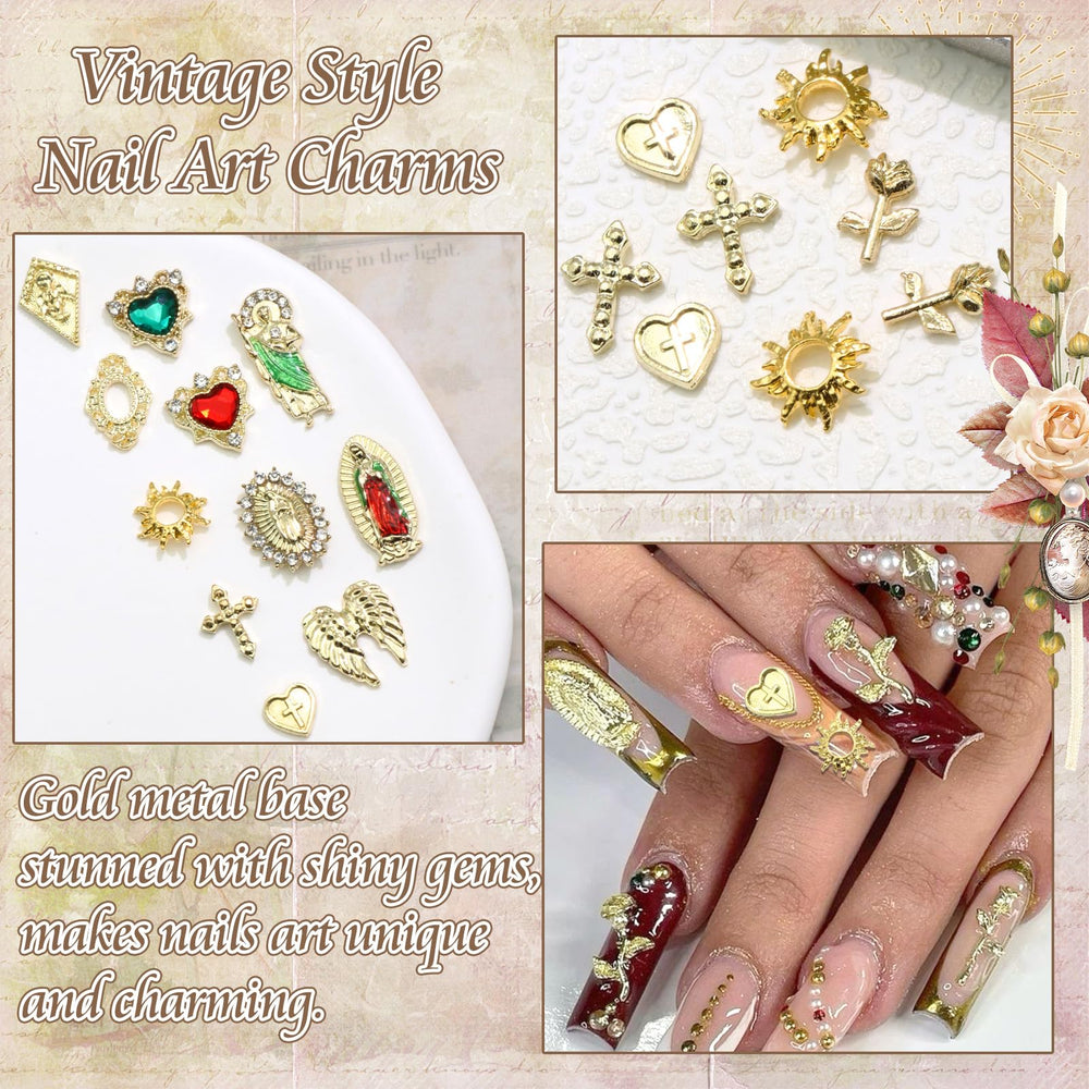 Rodaky nail art jewelry pack closeup highlighting crystal detailing and shine.