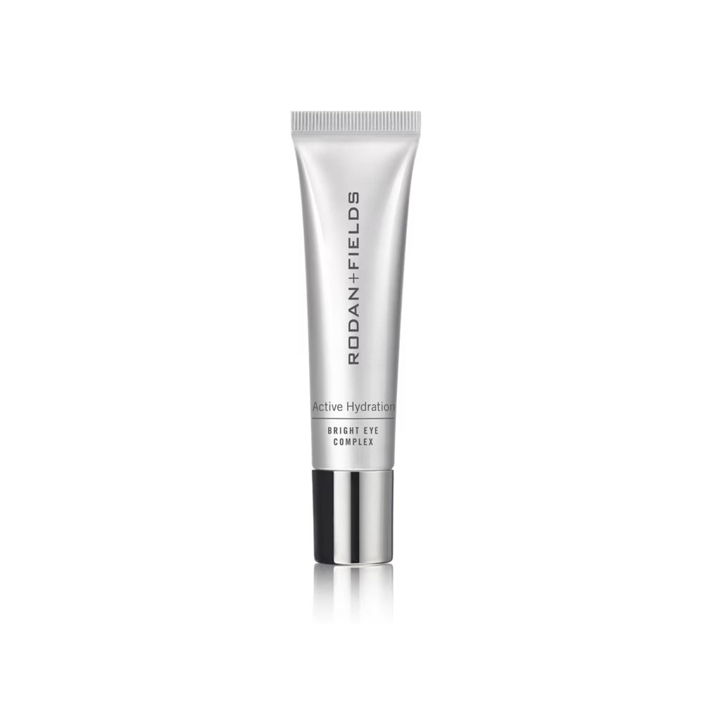Rodan + Fields Active Hydration Bright Eye Complex tube ready for use, highlighting hydration benefits.