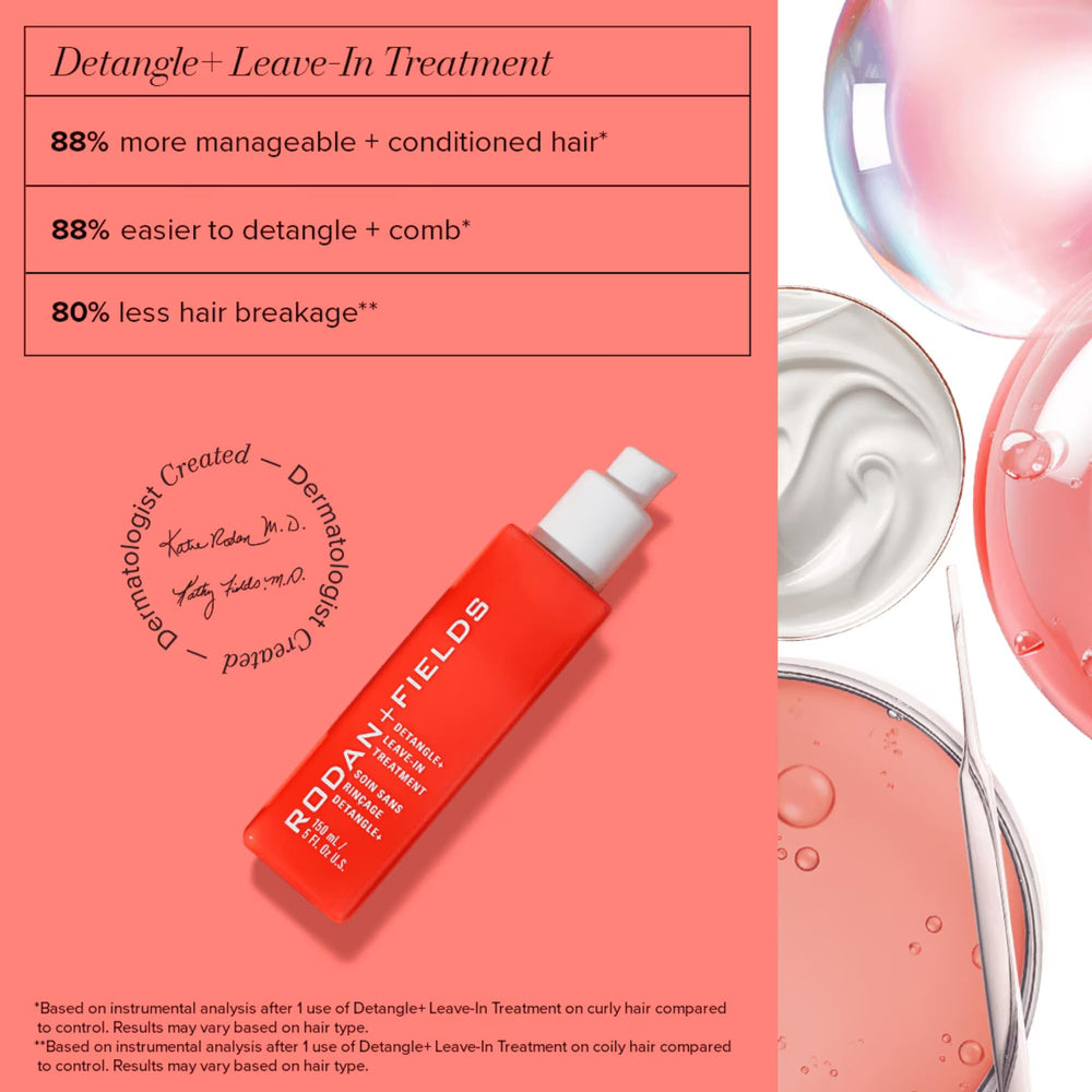Rodan + Fields Detangle detangling-action illustrates easier detangling and reduced breakage