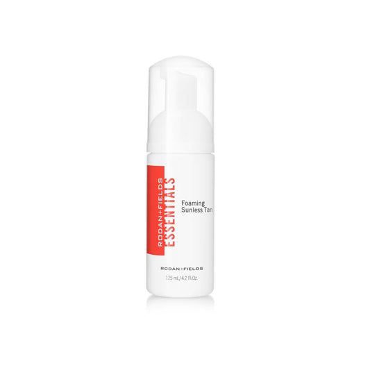 Rodan + Fields Foaming Sunless Tan bottle pour delivers quick-drying, natural color.