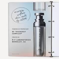 Rodan + Fields Total RF Serum application on hand for a simple morning ritual.