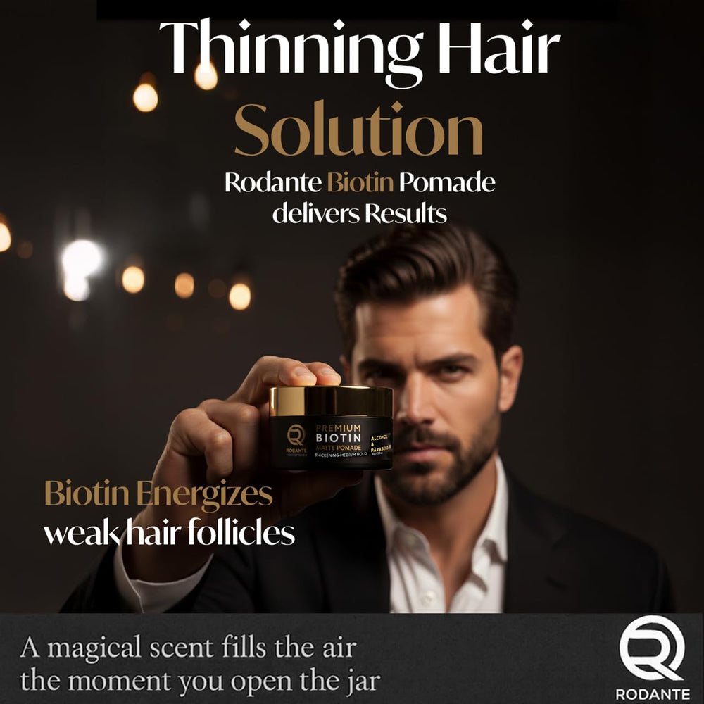 Rodante Beverly Hills Biotin Matte Cream Texture Paste hands dispensing product for easy application.