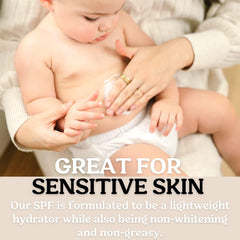 Roe Wellness SPF 30 label showcases reef-safe, paraben-free protection for infants.