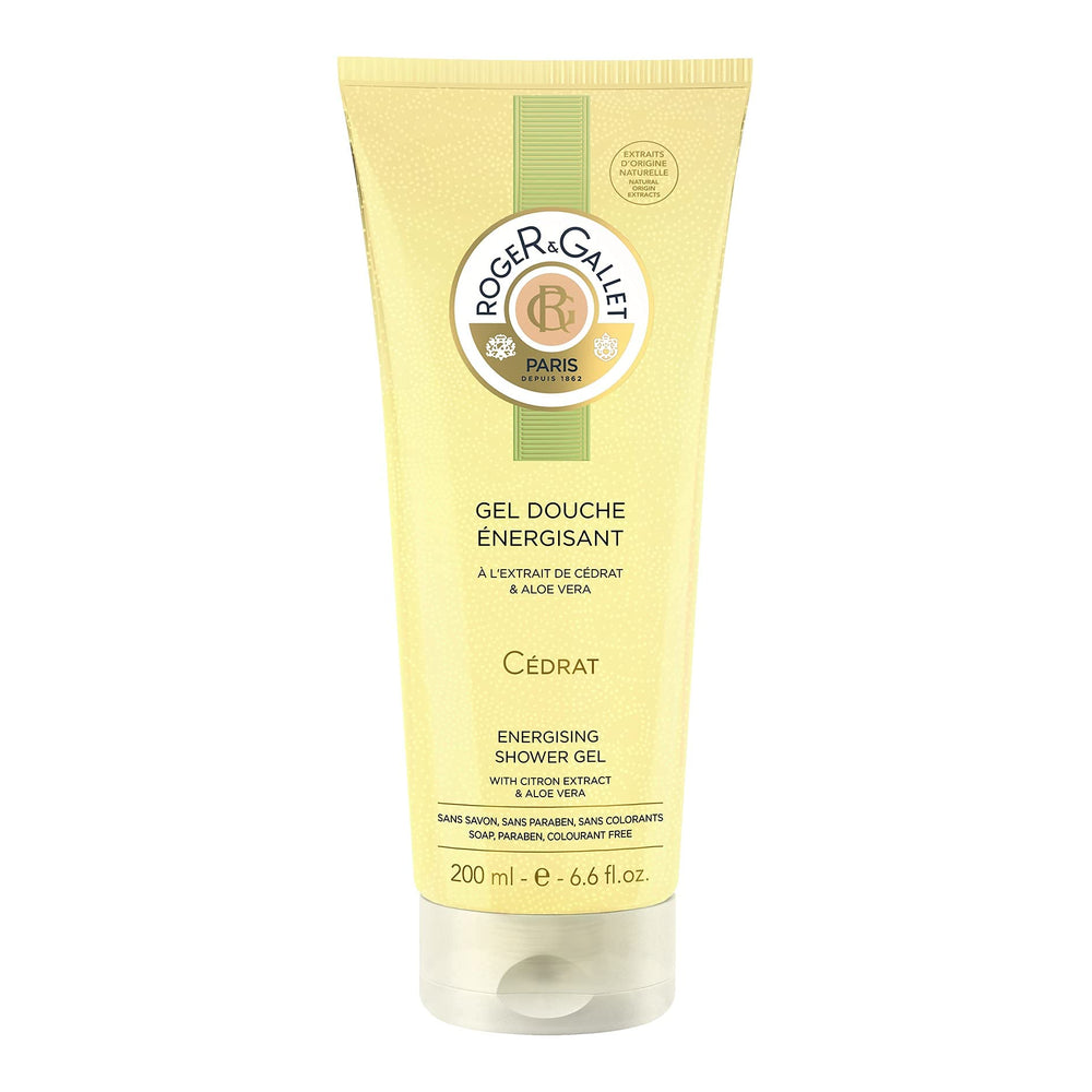 Roger & Gallet Citron body wash bottle front view highlights refreshing citrus aroma