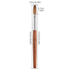 Rolabling nail brush soft Kolinsky sable hair enables fine detail work.