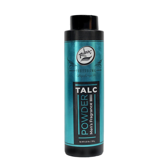 Rolda Barber Talc Powder can close-up highlighting premium professional packaging.