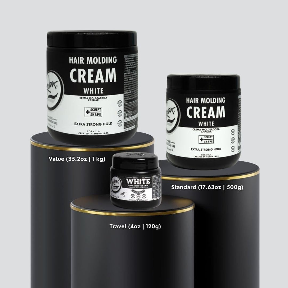 Barber-approved Rolda cream used in a professional setting.