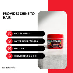 Argan oil in Rolda Pomade adds softness and conditioning to hair.
