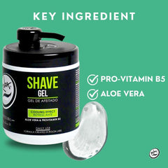 Rolda gel clarity visual highlights a transparent formula for accurate razor glide.