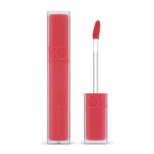 rom&nd Blur Fudge Tint Coral Jubilee packaging for effortless everyday matte glam