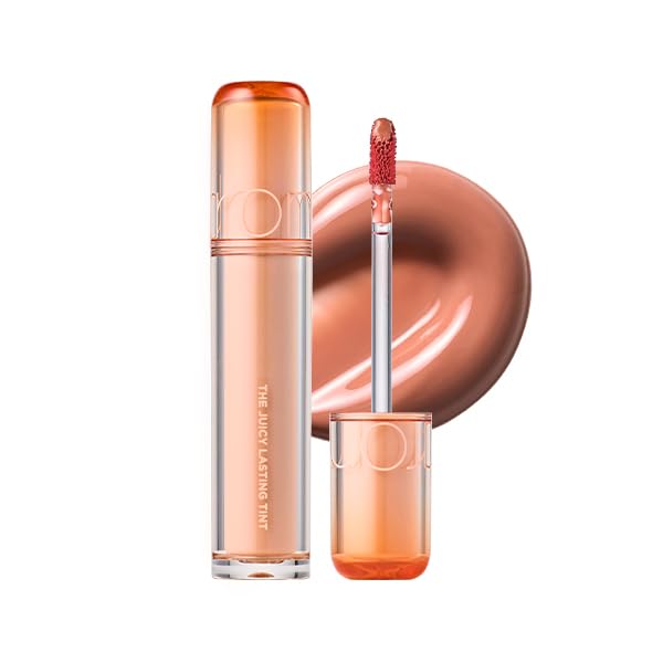 romnd Juicy Lasting Tint Pomelo Skin bottle closeup showing candied gloss