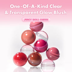 rom&nd JUICY ROLL CHEEK 04 Apricot Beige applicator in action delivering color
