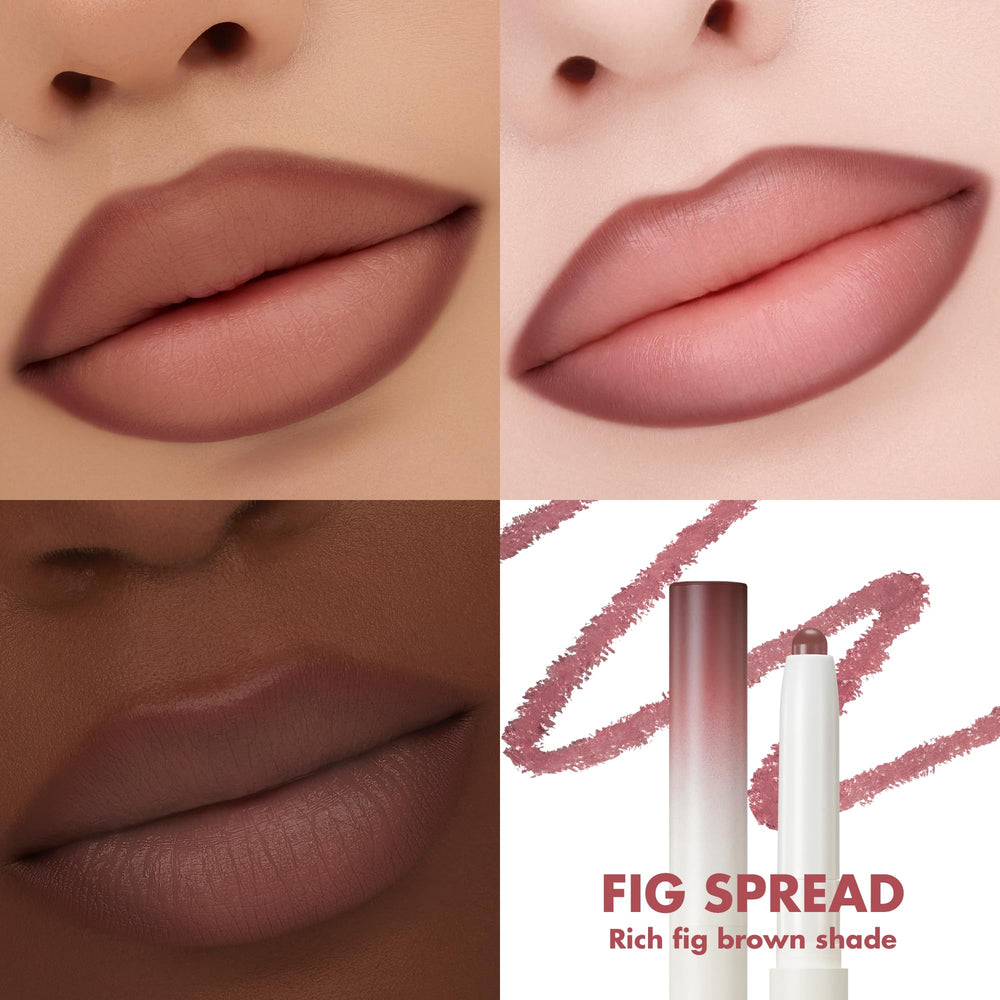 rom&nd Lip Mate Pencil 07 Fig Spread integrated brush enables seamless blending.