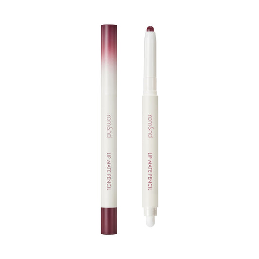 Rom&nd Lip Mate Pencil 09 Plum Burgundy tip close-up for precise lip lining.