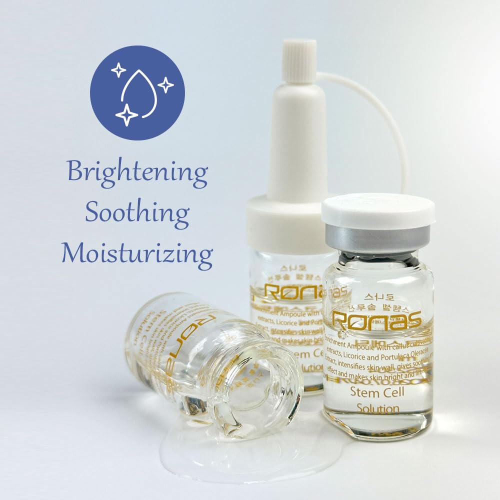 Ronas application step apply serum demonstrates dispensing drops onto skin