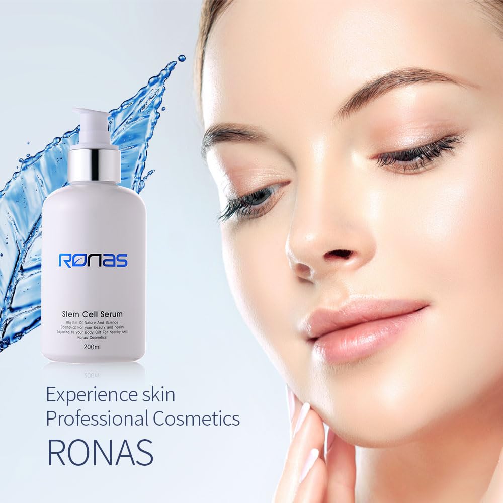 Ronas Stem Cell Serum ingredients closeup highlighting hydration and barrier support