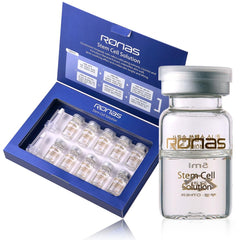 Ronas Stem Cell Solution ampoules box front showcases premium anti-aging care for all skin types