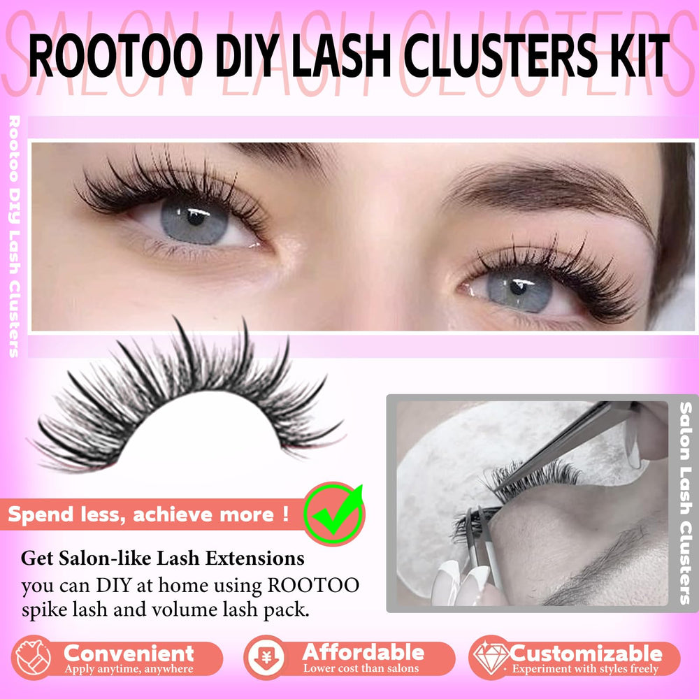 Rootoo Lash Clusters Kit fluffy wispy texture adds natural volume.