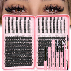 Rootoo Lash Clusters Kit packaging and tools for easy home beauty prep.