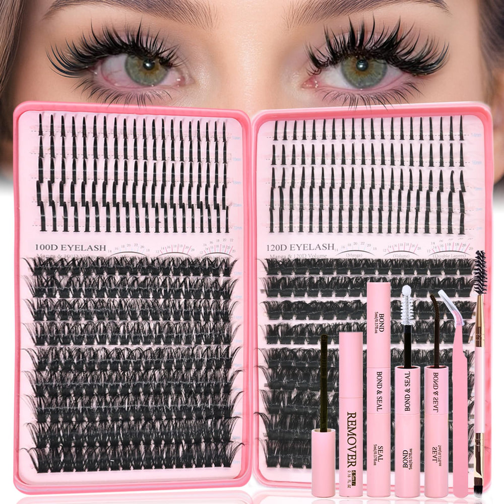 Rootoo Lash Clusters Kit spikes 100D-120D for fuller lashes with a natural look.