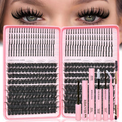 Rootoo Lash Clusters Kit spikes 120D 12-22mm for fuller daily looks.