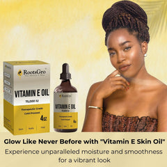 RootsGro Vitamin E Oil multitasker suitable for face, body, scalp, and nails.