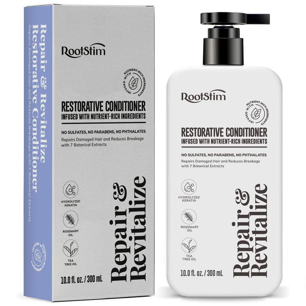RootStim Rosemary Conditioner bottle showing premium formula for fuller-looking hair