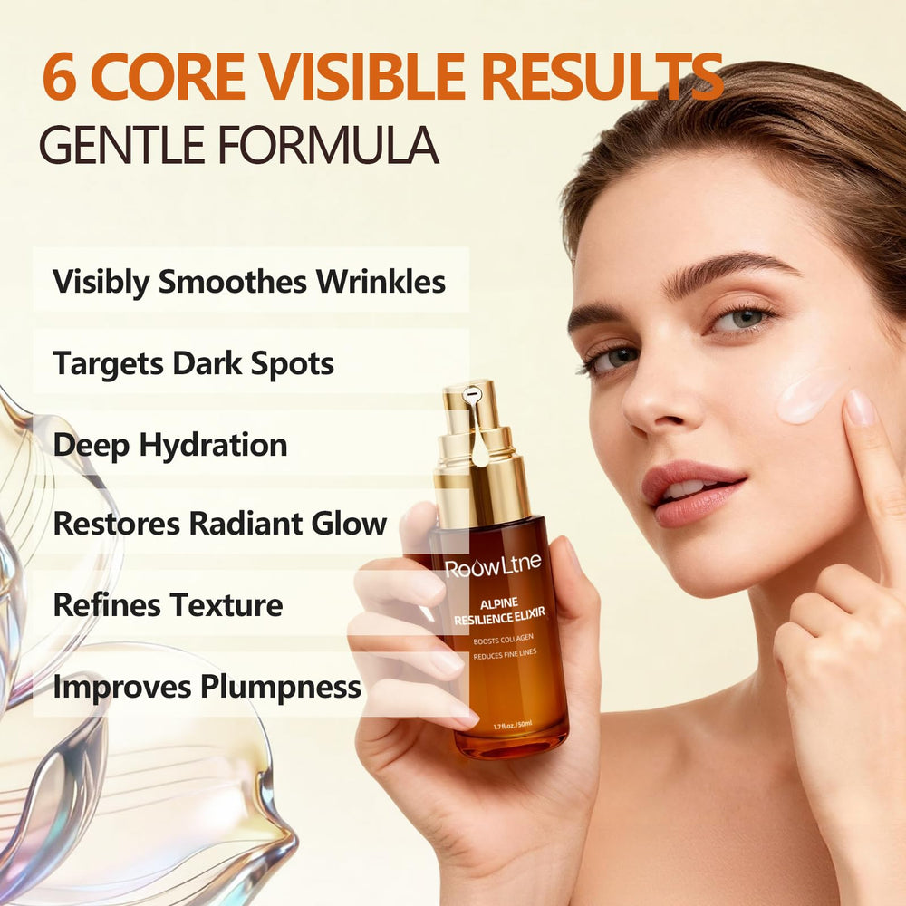 RoowLtne serum applied to face and neck areas