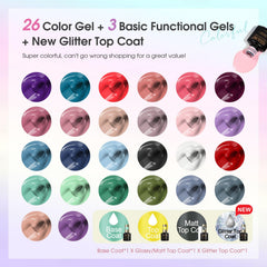ROSALIND 26-color swatch demonstrates versatile nail art options.