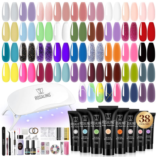 ROSALIND 38-color neon poly gel kit contents for beginners