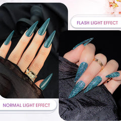 ROSALIND eight-shades glitter collection swatch shows vibrant sparkle options.