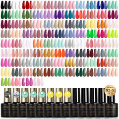 ROSALIND 92-color gel nail polish bottles show a vibrant shade range for all seasons.