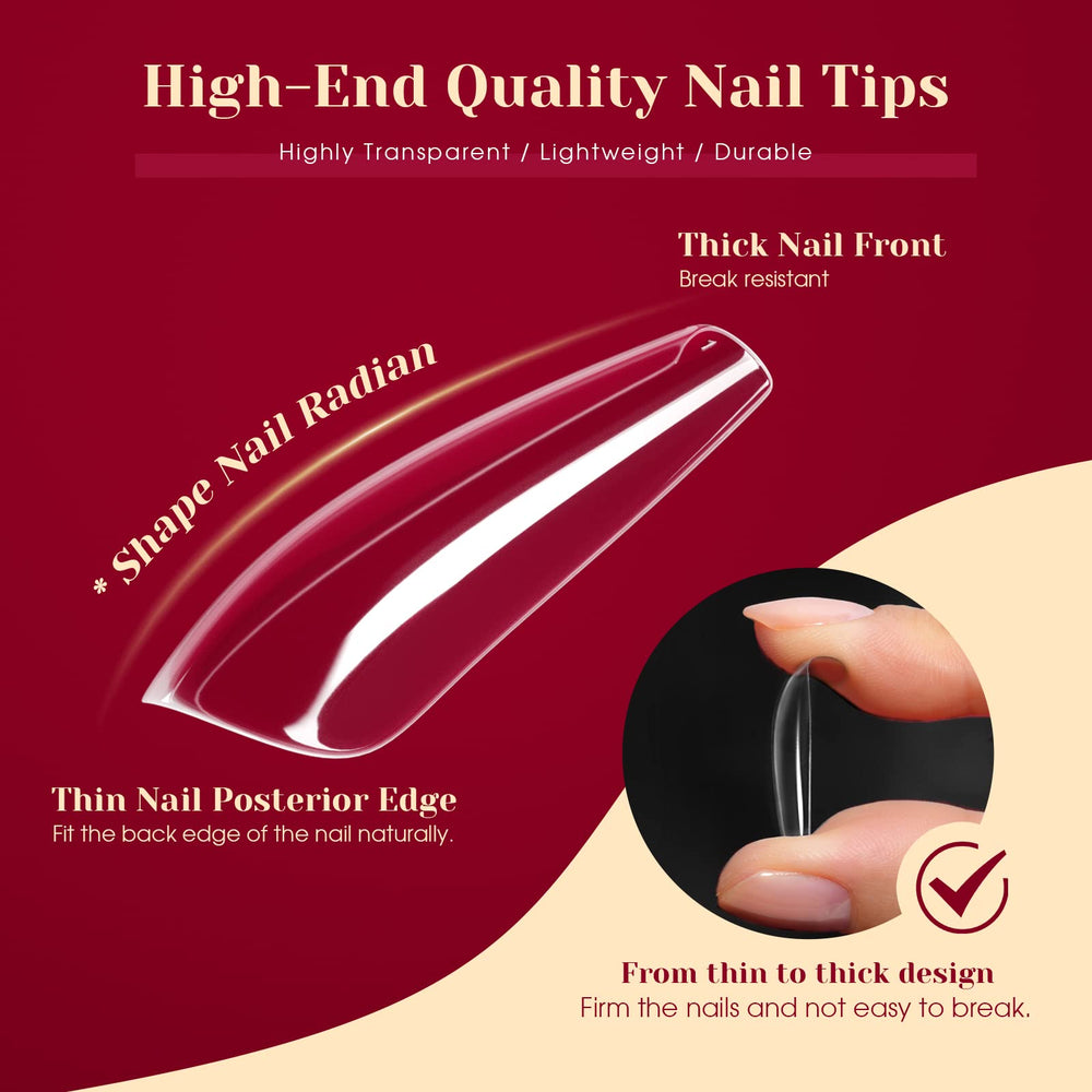 ROSALIND acrylic false nail tips for durable, natural-looking extensions.