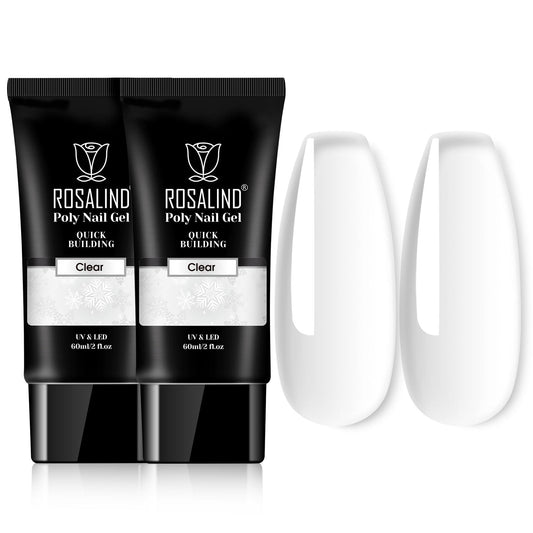 Rosalind clear poly extension gel bottles in 60ml pack for long lasting nail builds