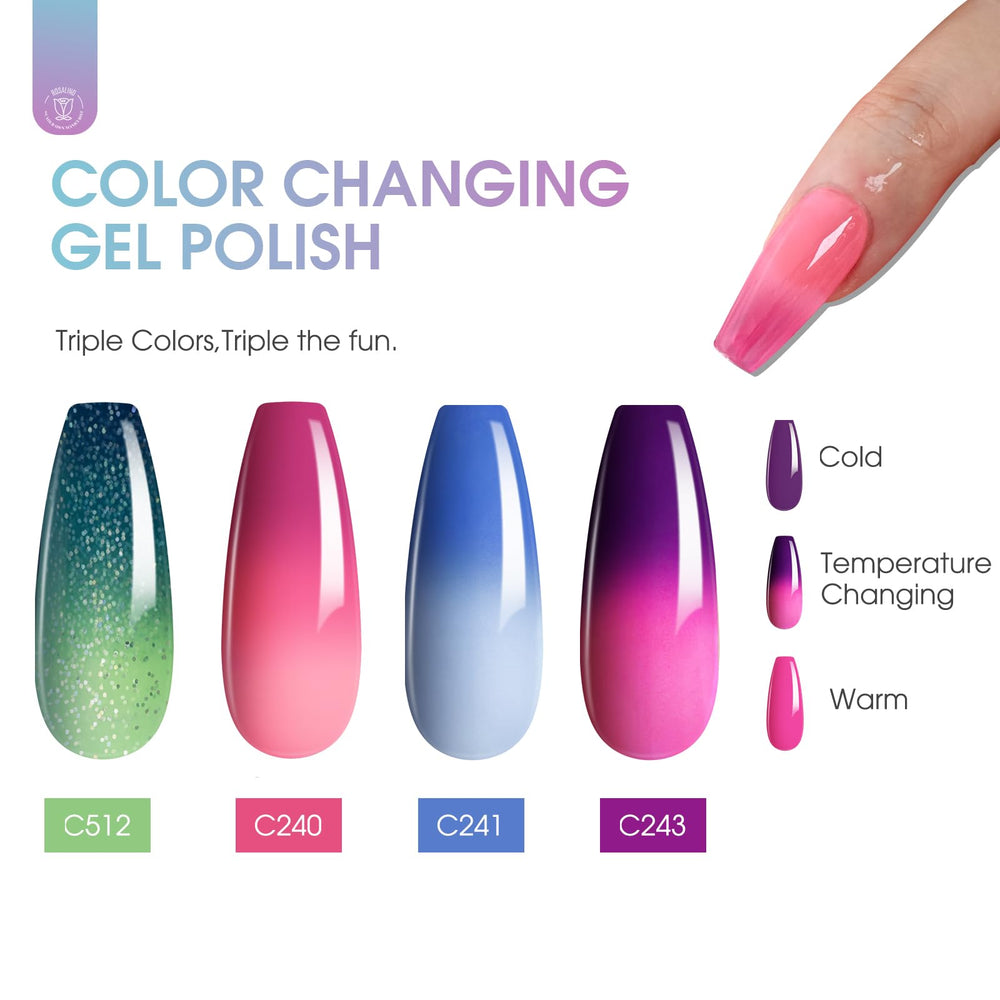 ROSALIND color-changing effect on nails demonstrates temperature-driven hues for versatile looks