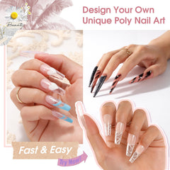 ROSALIND dry flower nail art with clear gel base