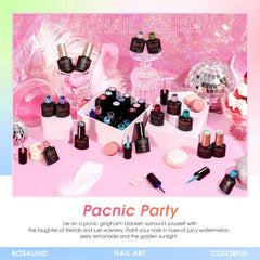 ROSALIND easy-glide brush enables quick, smooth nail application.